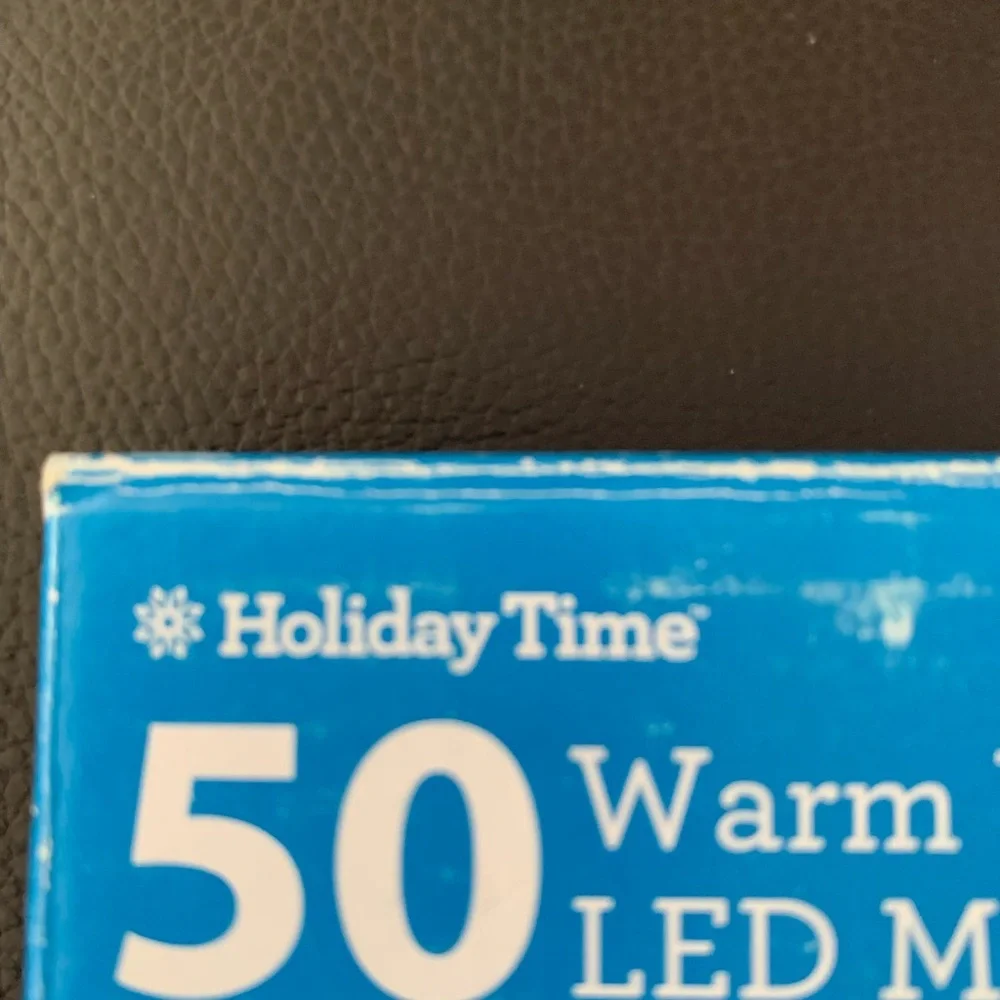 Holiday Time 50 Warm White LED Mini Christmas Lights Outdoor White Wire 12FT 7